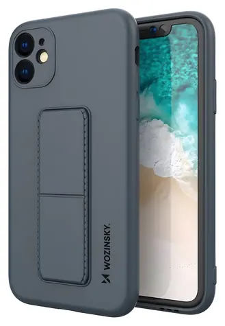 Wozinsky Kickstand Case tmavě modrá / Kryt na mobil / silikonový / stojánek / Apple iPhone 12 Pro