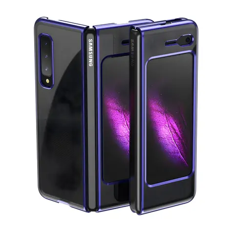 Hurtel Plating Case modrá / Kryt / Samsung Galaxy Fold / pokovený rámeček