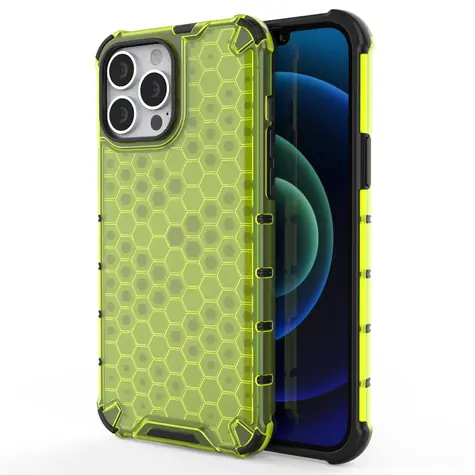 Hurtel Honeycomb Armor zelená / Kryt / Apple iPhone 13 Pro Max / Odolný / TPU Bumper