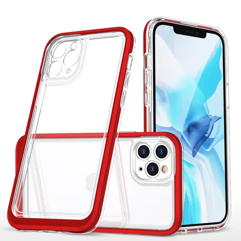 Hurtel Clear 3in1 Case pro Apple iPhone 11 Pro Max červená / Kryt / Gelový / Transparentní