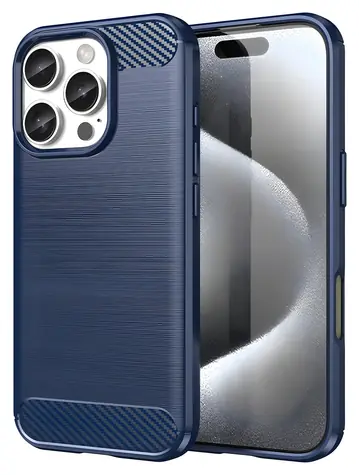 Hurtel Carbon Case modrá / Pouzdro / Silikonové / pro Apple iPhone 16 Pro Max