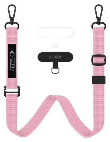 Tech-Protect C65 Rope růžová / Popruh na telefon / přes rameno / šňůrkový