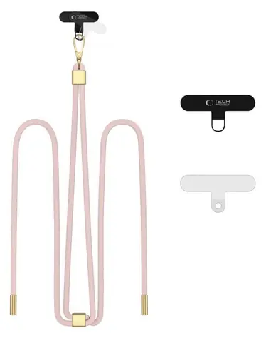 Tech-Protect C2S Rope růžová / Crossbody popruh na telefon / šňůrkový design