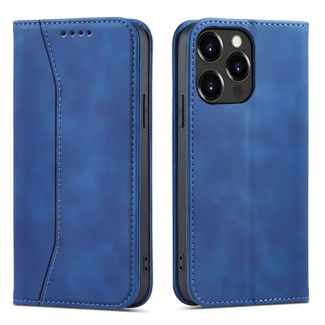 Hurtel Magnet Fancy Case modrá / Pouzdro / Magnetické / Stojánek / Kapsa na kartu / iPhone 13 Pro Max