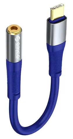 Orico AXC-02 modrá / Audio adaptér / USB-C na 3,5mm jack / 20 cm