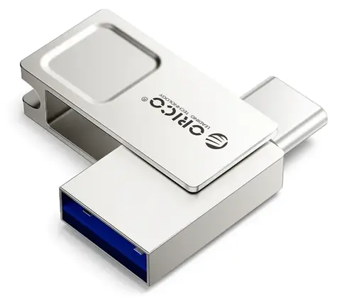 Orico U301 32GB stříbrná / Flash disk / USB-A / USB-C / USB 3.2 Gen 1