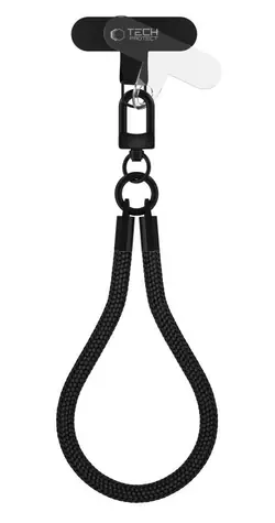 Tech-Protect C3S Rope černá / Popruh na zápěstí pro smartphone