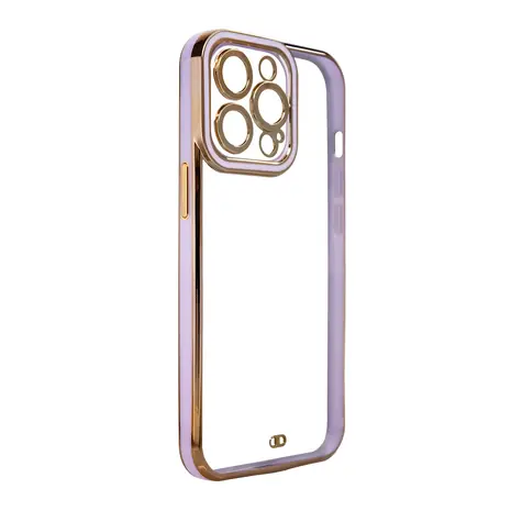 Hurtel Fashion Case fialová, zlatý rámeček / Kryt / Apple iPhone 12 Pro / gelový