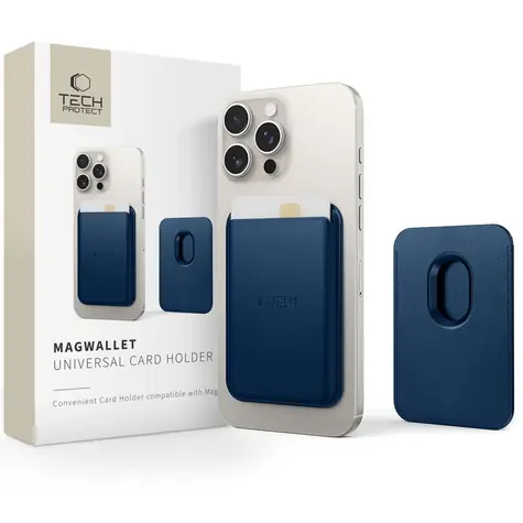 Tech-Protect MagWallet modrá / Peněženka na karty / MagSafe / Univerzální