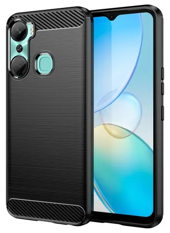 Hurtel Carbon Case černá / Kryt / Infinix Hot 12 Pro / karbonový vzhled