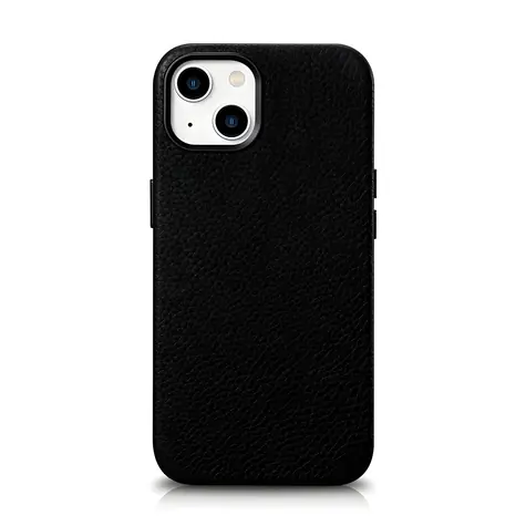 iCarer Litchi Premium Leather Case černá / Pouzdro / Kožené / MagSafe / Apple iPhone 14 Plus