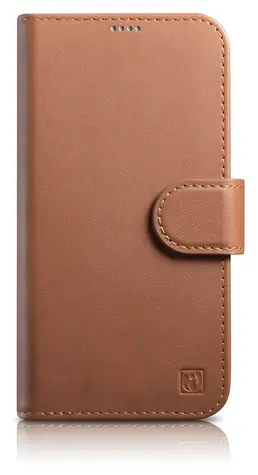 iCarer Wallet Case 2in1 hnědá / Pouzdro / Kožené flip / Anti-RFID / Apple iPhone 14 Pro