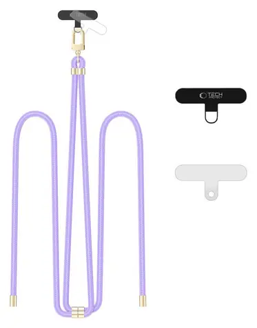 Tech-Protect C7S Rope fialová / Popruh na telefon / přes rameno / šňůrkový