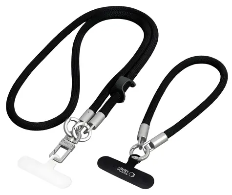 Tech-Protect C10S Rope černá, titanová / Šňůrka na telefon