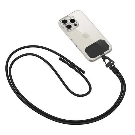 Tech-Protect C5S Rope černá / Popruh na krk pro smartphone