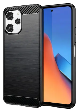 Hurtel Carbon Case černá / Kryt / Xiaomi Redmi 12 / Ohebný