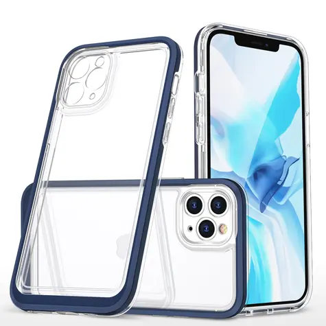 Hurtel Clear 3in1 Case pro Apple iPhone 11 Pro Max modrá / Kryt / Gelový / Transparentní