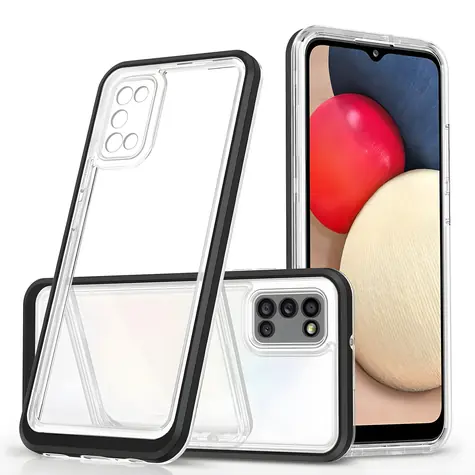Hurtel Clear 3in1 Samsung Galaxy A03s černá / Pouzdro / 3v1 / Gelový rámeček
