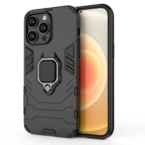 Hurtel Ring Armor pouzdro pro Apple iPhone 14 Pro Max černá / Pouzdro / Odolné / Magnetický kroužkový držák