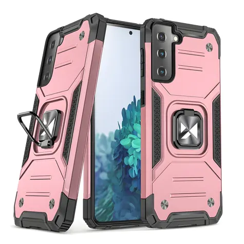 Wozinsky Ring Armor růžová / Kryt na mobil / odolný hybridní / magnetický kroužkový držák / Samsung Galaxy S22+