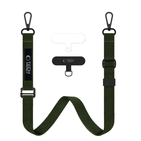 Tech-Protect C65 Rope olivová / Crossbody popruh pro smartphone