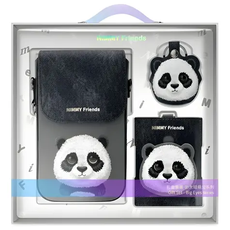 Nimmy Big Eyed Pet 2.0 Panda černá / Pouzdro na telefon / Peněženka / Pouzdro na lokalizační tracker