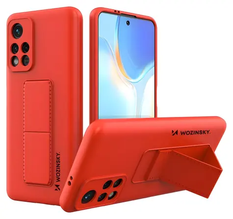 Wozinsky Kickstand pouzdro pro Xiaomi Redmi 10 červená / Pouzdro / Silikon / Stojánek