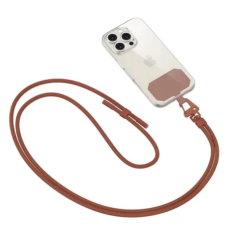 Tech-Protect C5S Rope hnědá / Popruh přes rameno pro smartphone / šňůrkový