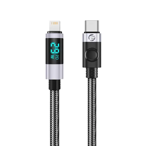 Orico LDC2L černá / Kabel USB-C - Lightning / LED displej / PD 29W / 2m