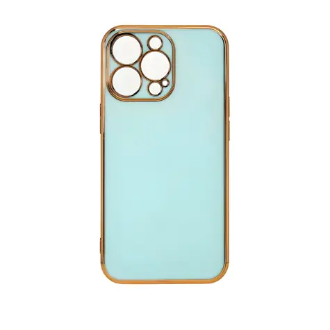 Hurtel Lighting Color Case mátová, zlatý rámeček / Kryt / Apple iPhone 12 Pro Max / TPU gel