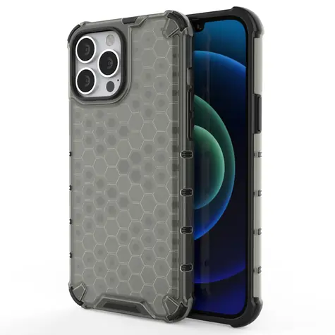 Hurtel Honeycomb Case černá / Odolný kryt / TPU bumper / iPhone 13 Pro Max