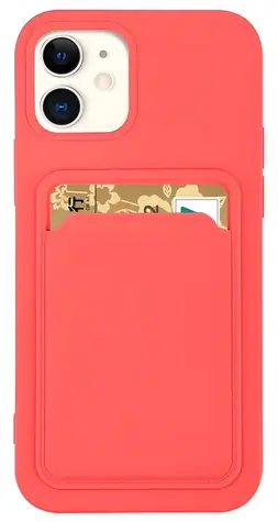 Hurtel Silicone Wallet oranžová / Kryt / Apple iPhone 12 Pro Max / Silikonový / Kapsa na kartu