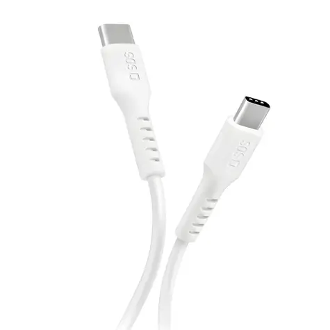 SBS Datový kabel USB-C bílá / Kabel / Power Delivery 25 W / 1 m