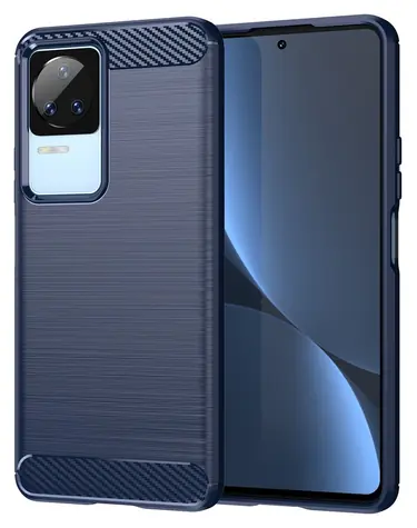 Hurtel Carbon Case modrá / Zadní kryt / Xiaomi Poco F4 5G / silikonové / karbonový vzhled