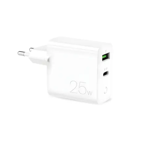 Puro Nabíječka 25W bílá / Síťová nabíječka / USB-A + USB-C / PD 25W