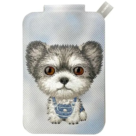 Nimmy Big-Eye Cute Pets 2.0 Dog šedá / Magnetická peněženka na karty / Se stojánkem na telefon