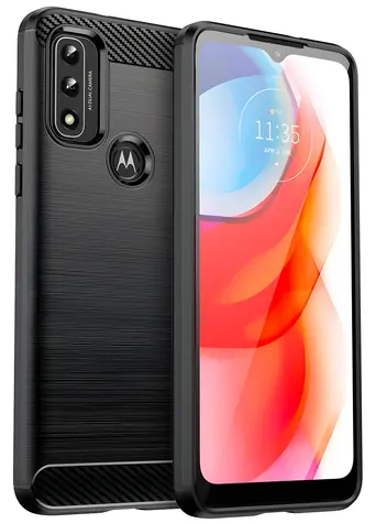 Hurtel Carbon Case černá / Silikonový kryt / Karbonový vzhled / Motorola Moto G Play (2022)