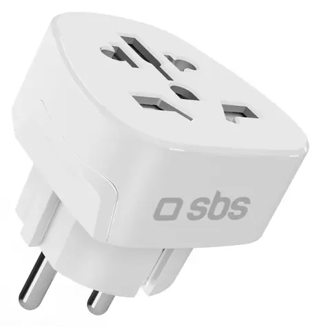 SBS Cestovní adaptér Schuko/EU bílá / Cestovní adaptér / Univerzální