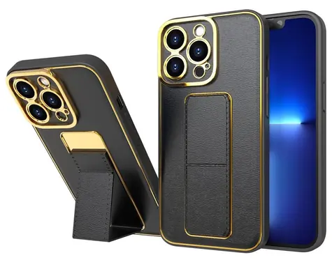 Hurtel Kickstand Case pouzdro se stojánkem černá / Pouzdro / Apple iPhone 13 Pro Max / Skládací stojánek