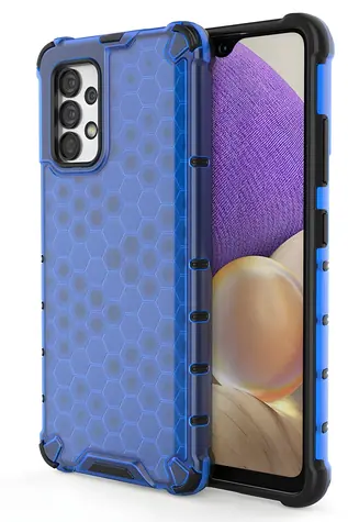 Hurtel Honeycomb Case Samsung Galaxy A03s modrá / Ochranný kryt / Gelový rám / Odolný