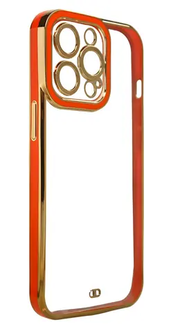 Hurtel Fashion Case Gold Frame červená / Gelový kryt / Apple iPhone 13 Pro Max