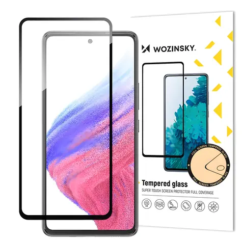 Wozinsky Full Glue černá / Tvrzené sklo / Samsung Galaxy A54 5G / 9H / lepení přes celý displej