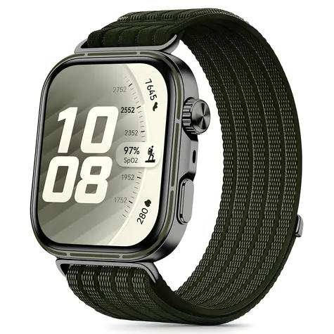Tech-Protect Nylon Strap zelená / Řemínek / Huawei Watch Fit 3/4/4 Pro/5/5 Pro / nylonový