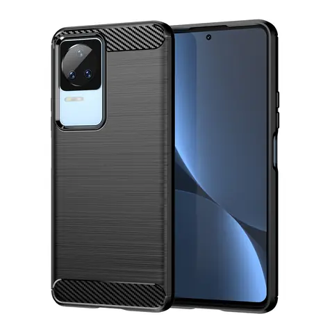 Hurtel Carbon Case černá / Zadní kryt / Xiaomi Poco F4 5G / silikonové / karbonový vzhled