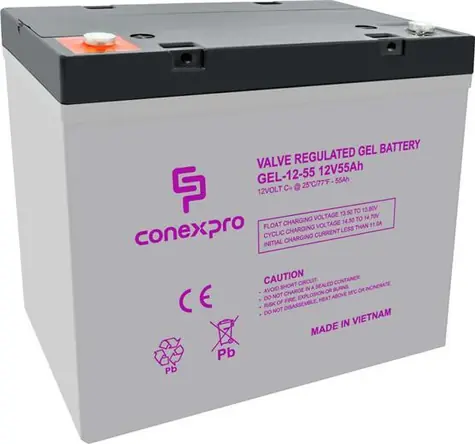 Conexpro GEL-12-55 / Baterie / GEL / 12V/55Ah / T14-M6 / Deep Cycle
