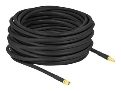 Delock SMA (M) - SMA (F) 15 m / Anténní kabel / LMR300 / černá / pozlacené konektory