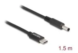 Delock USB-C – Dell 4,5x3mm černá / Napájecí kabel / 1,5 m / 20 V / 3 A