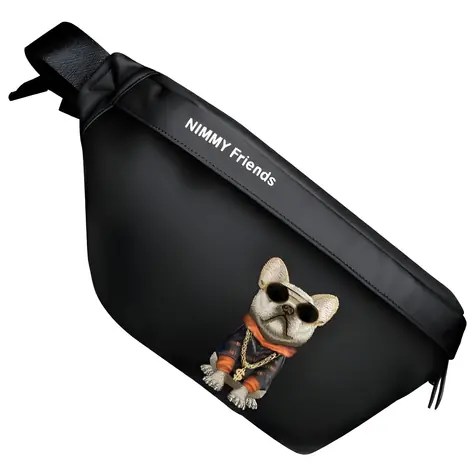 Nimmy Crossbody Glasses Cool Dog černá / Taška přes rameno / motiv pes