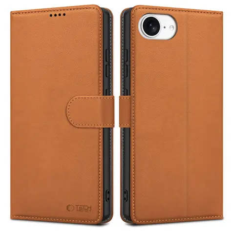Tech-Protect Wallet hnědá / Peněženka / Apple iPhone 16e