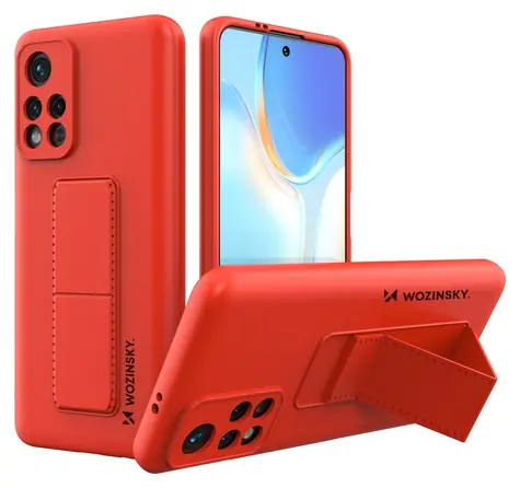 Wozinsky Kickstand Case červená / Pouzdro se stojánkem / Xiaomi POCO M4 Pro 5G / Silikonové
